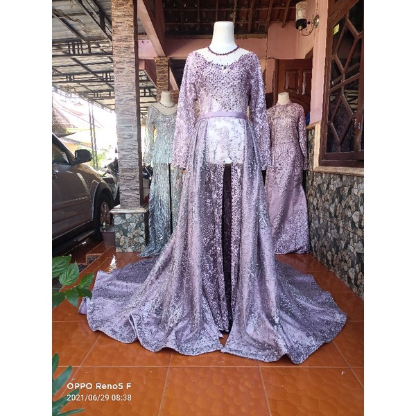 baju pengantin,gaun pengantin,baju akad ekor panjang premium