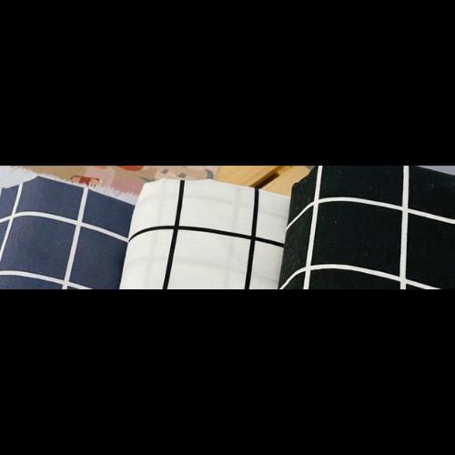 SPREI AESTHETIC MOTIF KOTAK HITAM, ABU-ABU, PUTIH / GRID