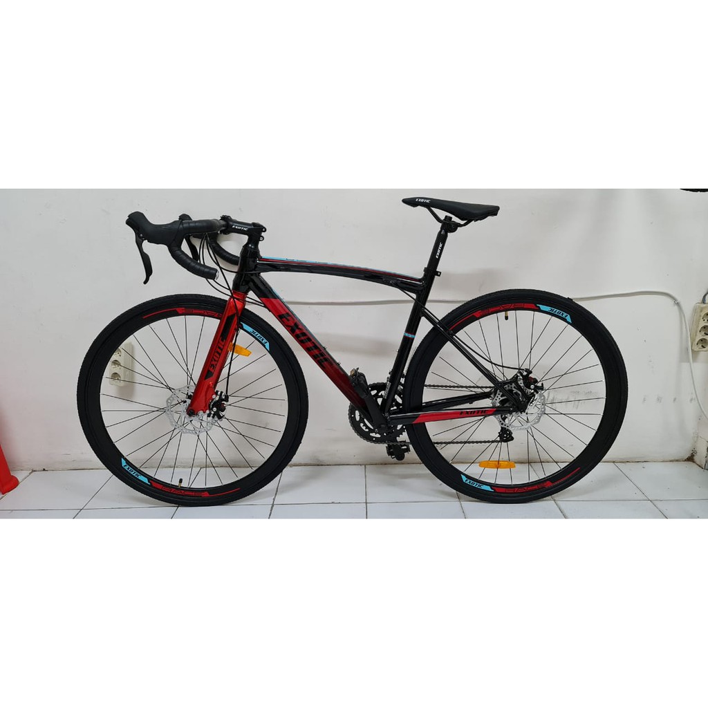 SEPEDA BALAP EXOTIC BY PACIFIC ET 2708 SL 2.0 ALLOY MECHANICAL DISC BRAKE 8 SPEED ROAD BIKE