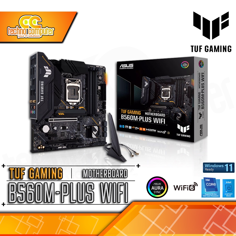 MOTHERBOARD ASUS TUF GAMING B560M-PLUS WIFI - mATX, LGA1200, B560, DDR4