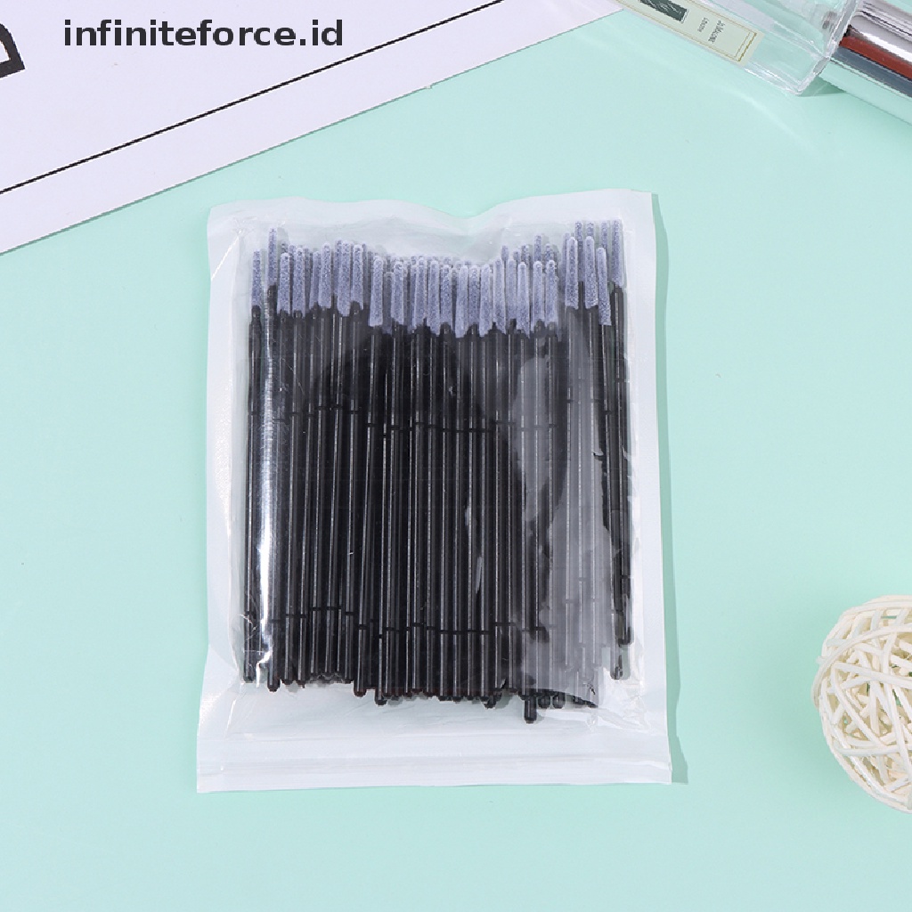 (Infiniteforce.Id) 100pcs / Set Brush Maskara Sekali Pakai Untuk Makeup / Kosmetik Wanita