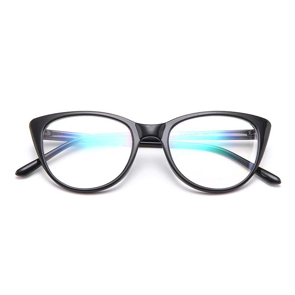 MXBEAUTY Cat Eye Glasses Sexy Elegant Flat Mirror Leopard Print Fashion Eyewear Black Fake Glasses