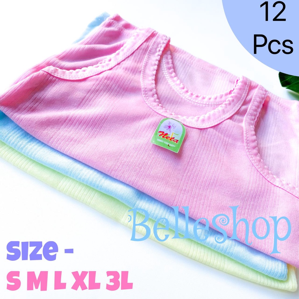 12 Pcs Singlet Anak / Kaos Dalam Anak Premium Warna