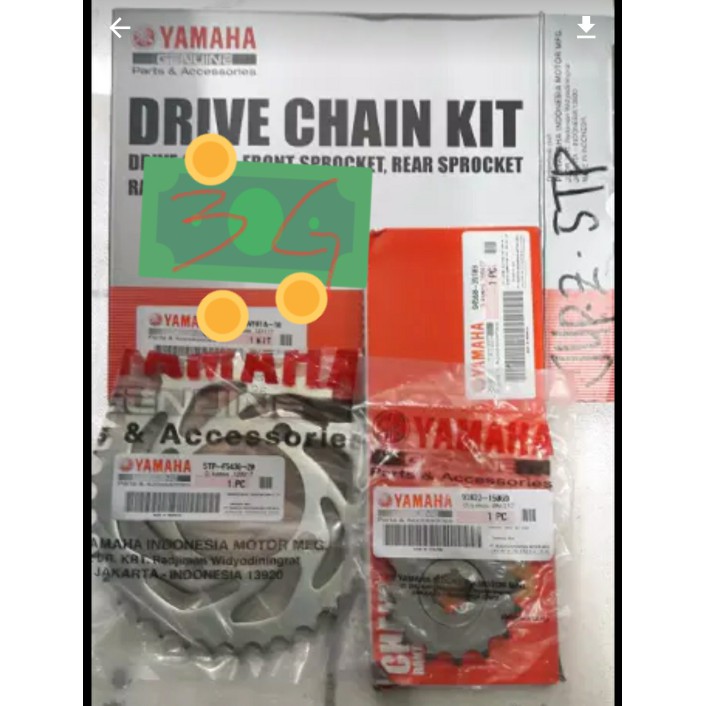 (100% Original) GEAR SET JUPITER Z BURHAN ASLI GEAR DEPAN BELAKANG RANTAI