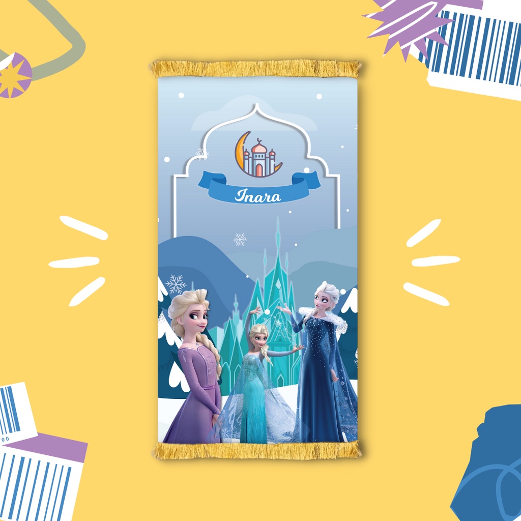 PART 4 - Sajadah Full Printing Anak Custom Nama //  Custom Gambar // Bahan Velboa Murah High Quality-FROZEN