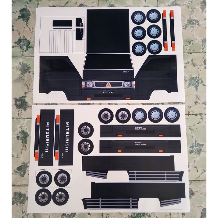Stiker Miniatur L300 Mobil Pickup Skala 1:20