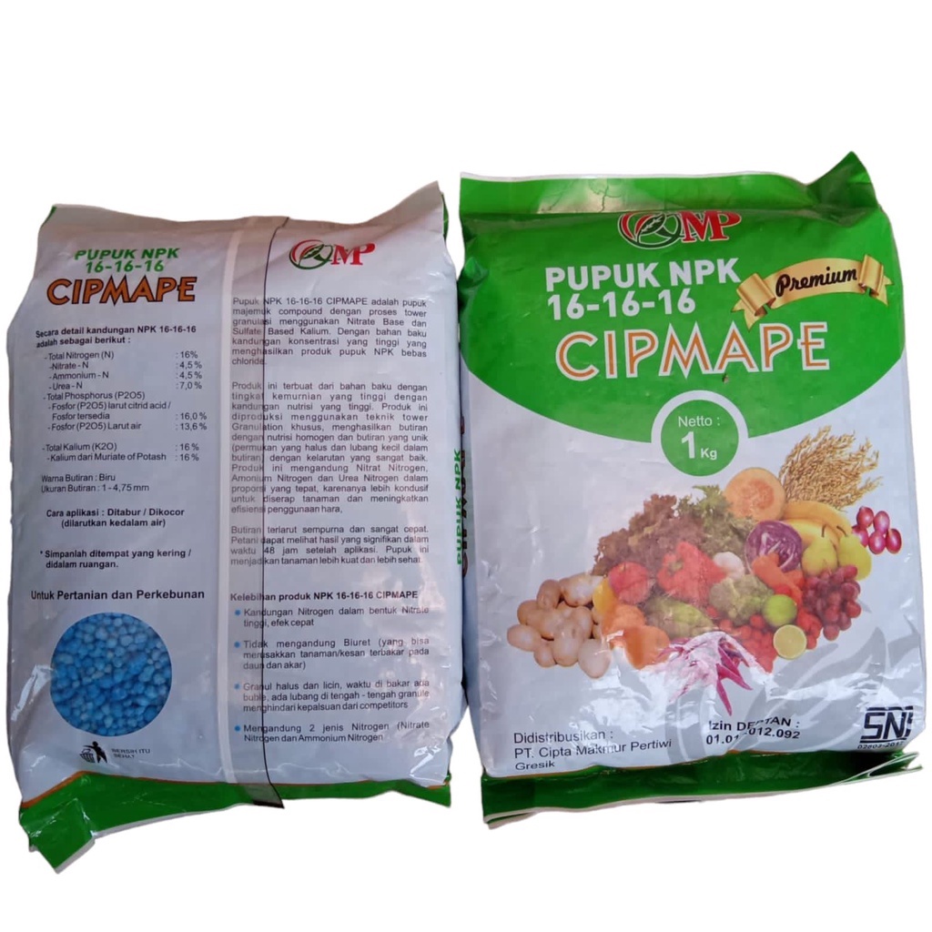 Pupuk NPK 16-16-16 Cipmape Premium 1 Kg