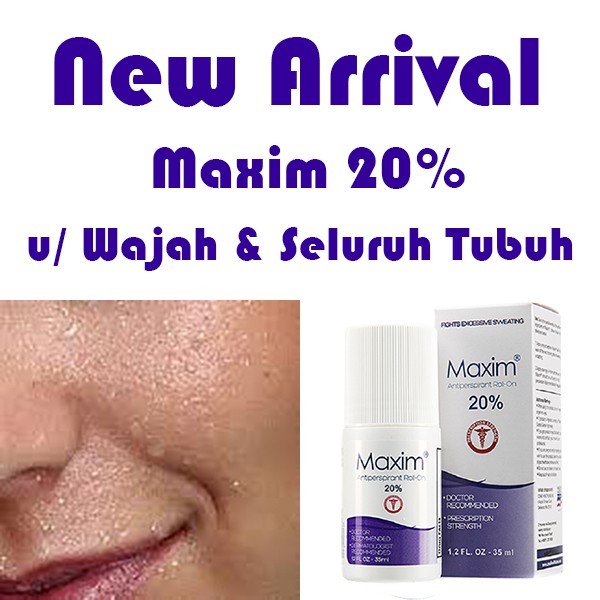 Maxim Antiperspirant 20%, untuk menghentikan keringat di wajah.-2
