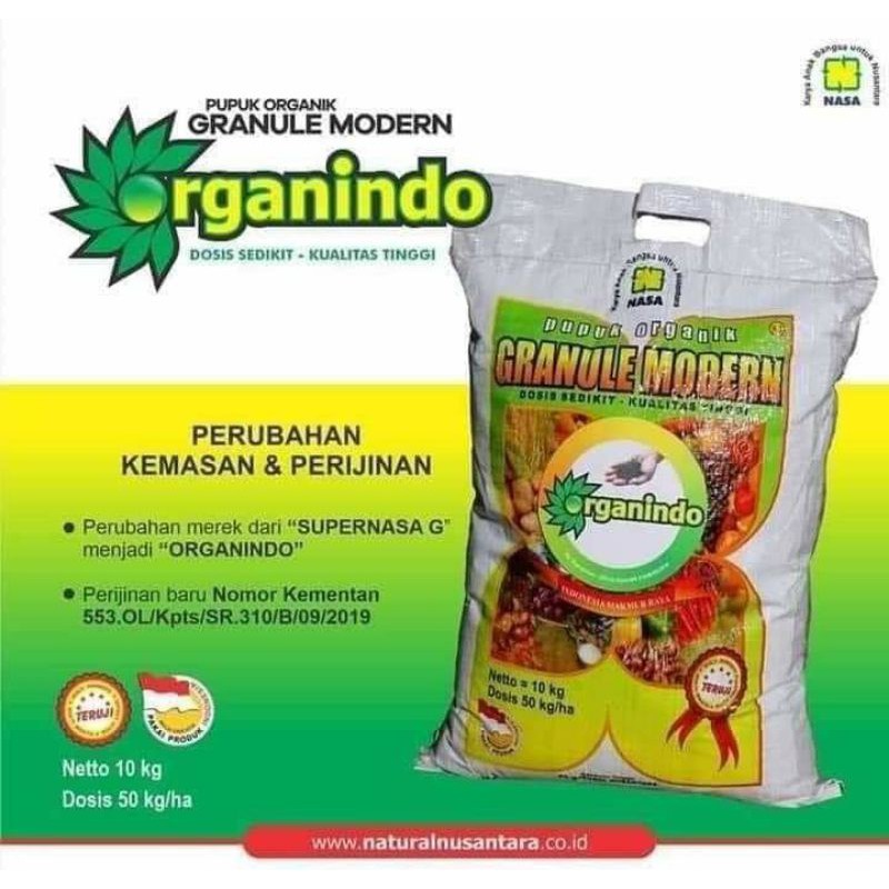 Granule modern Pupuk organik nasa