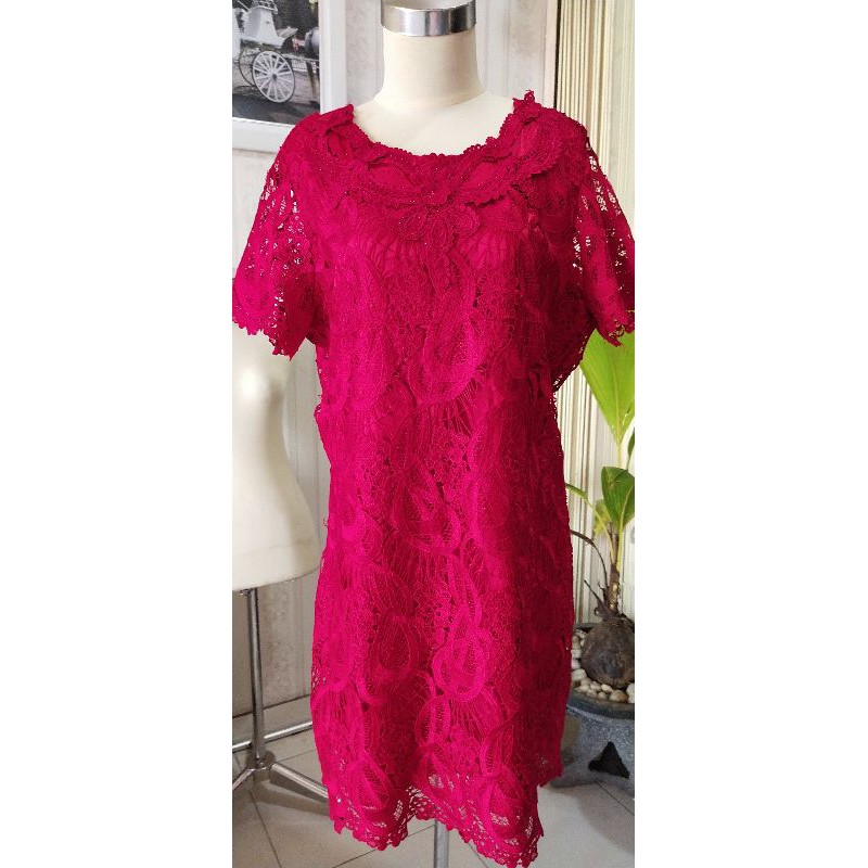 Gaun pesta preloved/ gaun pesta merah big size 031