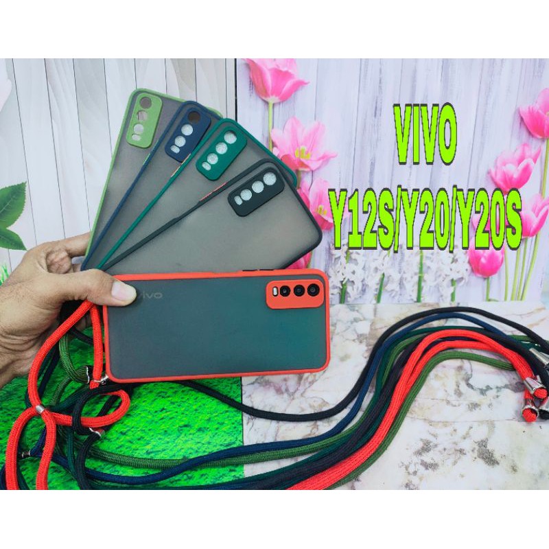 VIVO Y12S/Y20/Y20S CASING SOFT CASE DOVE PELINDUNG CAMERA PLUS TALI LAYNARD MODEL TERBARU