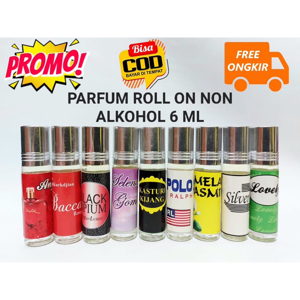 (6 ML) PARFUM BIBIT ROLL ON NON ALKOHOL MODEL ALREHAB 6 ML. KUALITAS TERBAIK HARGA TERMURAH. AROMA BANYAK PILIHAN.