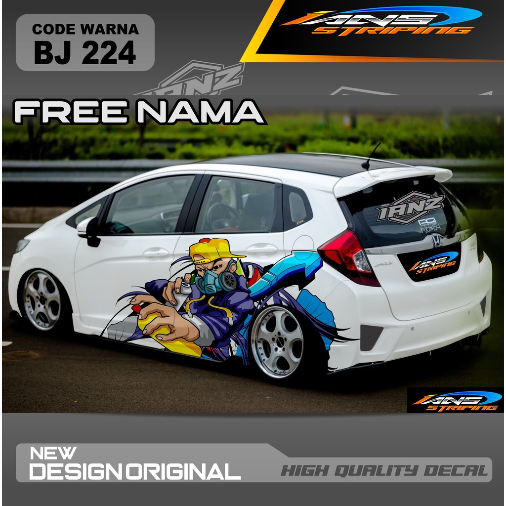 DECAL STICKER HONDA JES JAZZ / STIKER MOBIL BRIO AVANZA YARIS XENIA SWIFT CITY SITI / ROKY DAIHATSU HONDA / STIKER MOBIL AGYA AYLA AVANZA SEDAN VIOZ