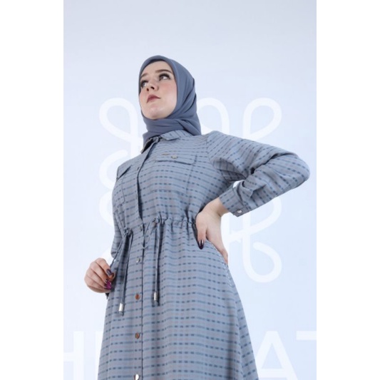 ABAYA HIKMAT ORIGINAL C8895-02 GREEN & GREY