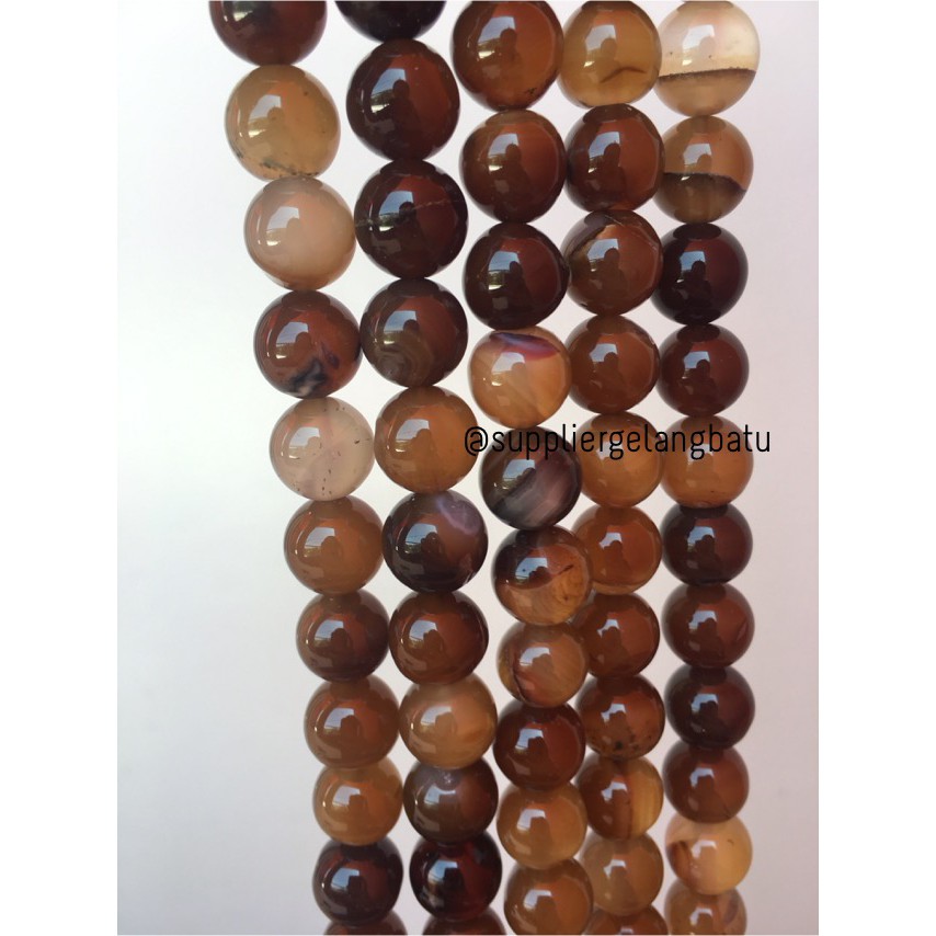 carnelian putih cokelat natural Stone batu alam kesehatan 12mm akik aksesoris fashion brown agate