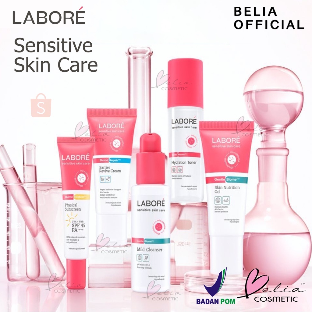 ❤ BELIA ❤ LABORE Sensitive Skin Care | Gentle Biome | Biome Repair | Biome Protect | Toner | Barrier Cream | Physical Sunscreen | Cleanser | Nutrition Gel | BPOM