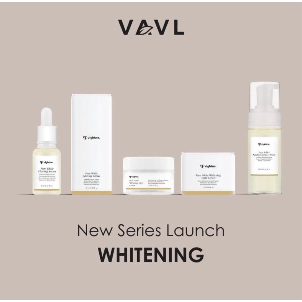 [ SIAP KIRIM ORI 100% ] VAVL Pure White Series - Brightening Face Wash 100ml | Glowing Serum 15ml | 