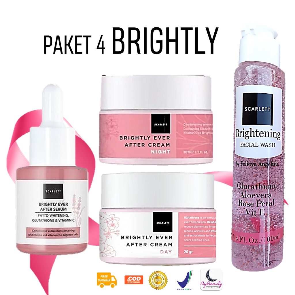[PAKET HEMAT] Paket 4 In 1 Item Scarlett scarlet scarlate Brightly Brightening whitening Obat Penyem