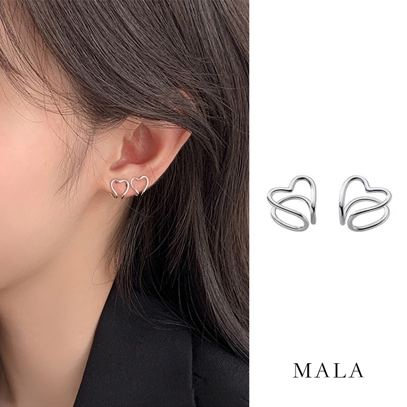 Anting Tusuk Silver Simple Gaya Punk Korea Untuk Wanita