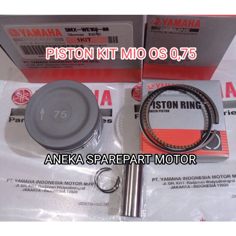 PISTON KIT YAMAHA MIO SPORTY MIO SMILEY OVERSIZE 0,75 SEHER MIO NEW MIO LAMA OS 0,75 5MX