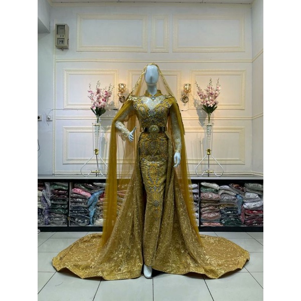 GAUN SLIM BEREKOR MODERN//GAUN WEDDING BEREKOR//KEBAYA