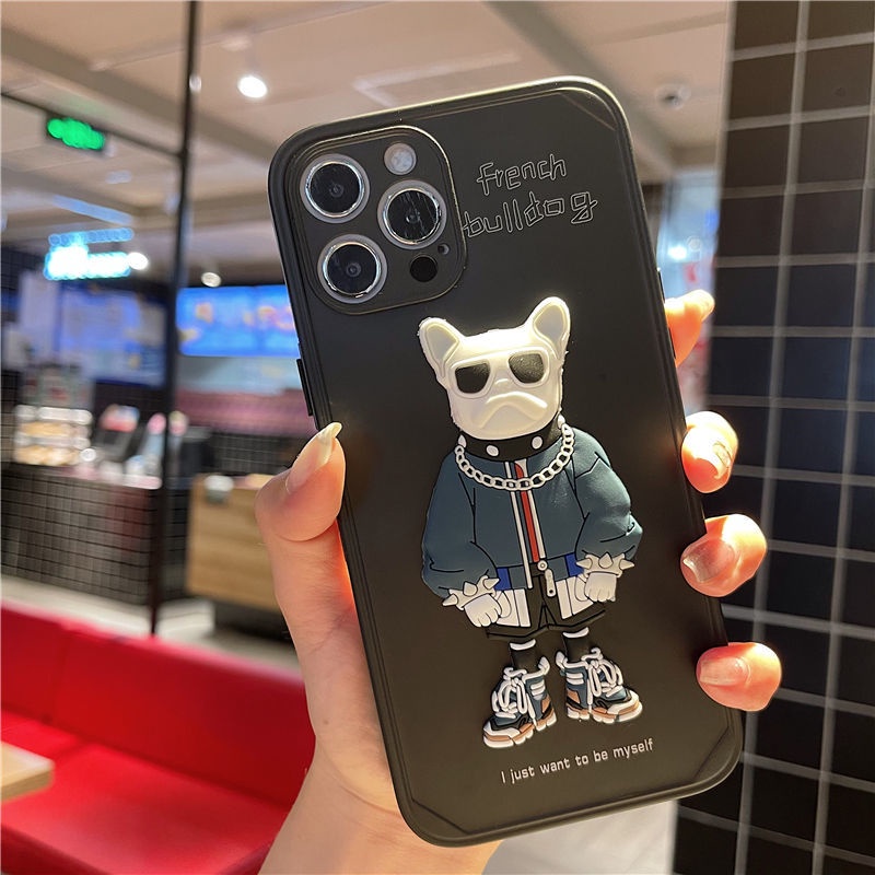 3D Cartoon dog phone case For iPhone 7 8 Plus 11 12 Pro Max iPhone XR XSMAX Shockproof Silicone cover by6dyy