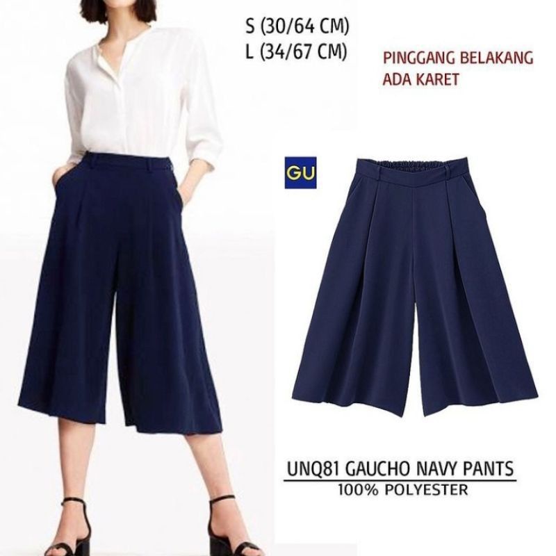 GU By UNIQLO Kulot Wanita Pendek Gaucho Pants Wanita