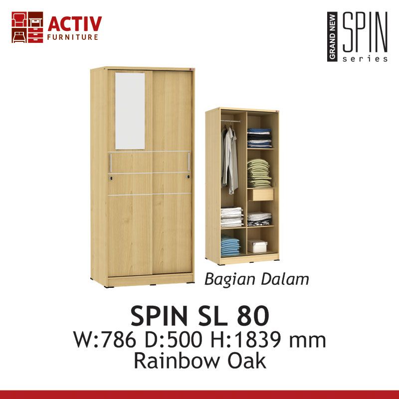 LEMARI PAKAIAN ACTIV SPIN SL 80