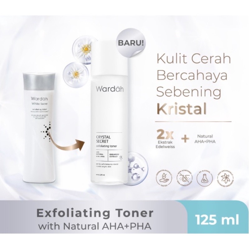 WARDAH White | Crystal Secret Exfoliating Toner With AHA + PHA 150ml