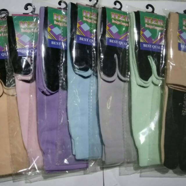 Kaos kaki jempol polos warna telapak hitam