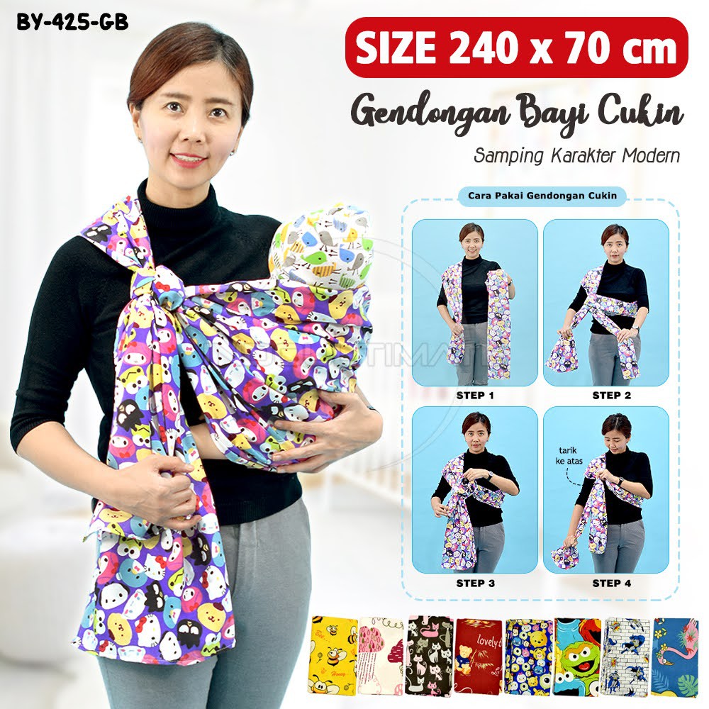 Gendongan Bayi Kain Jarik (240 x 68 cm) Cukin Motif Karakter Selendang Bayi Motif BY-425-GB