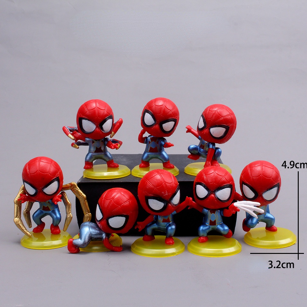 8pcs action figure Spiderman Untuk Dekorasi Kue