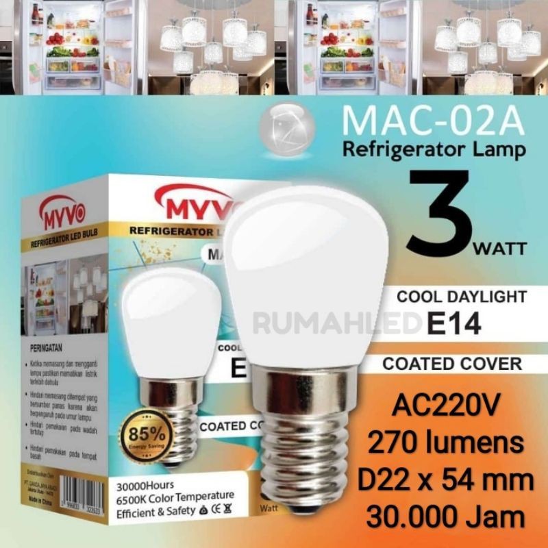 LAMPU KULKAS LED E14 KUNING LAMPU LED 3 WATT LAMPU LED E14 WARM WHITE