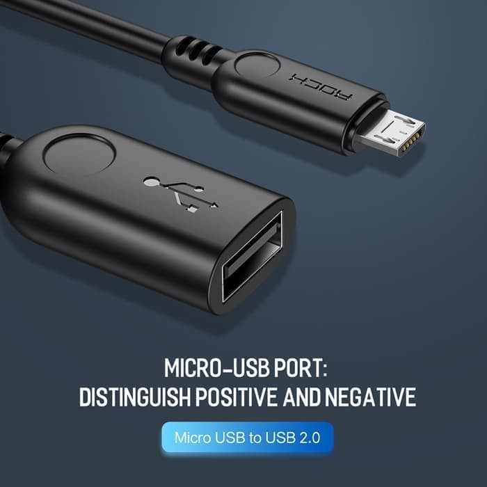 ROCK Micro USB to USB A 2.0 Cable Adapter Kabel OTG Expand Helper