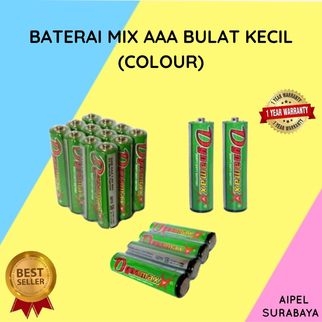 AAA | BATERAI MIX AAA BULAT KECIL (COLOUR)