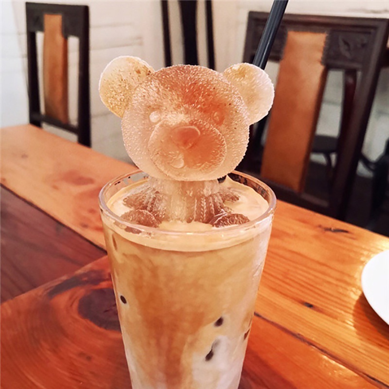 Alat Pembuat Es Batu Bentuk Beruang Kecil Untuk Whiskey Wine Cocktail