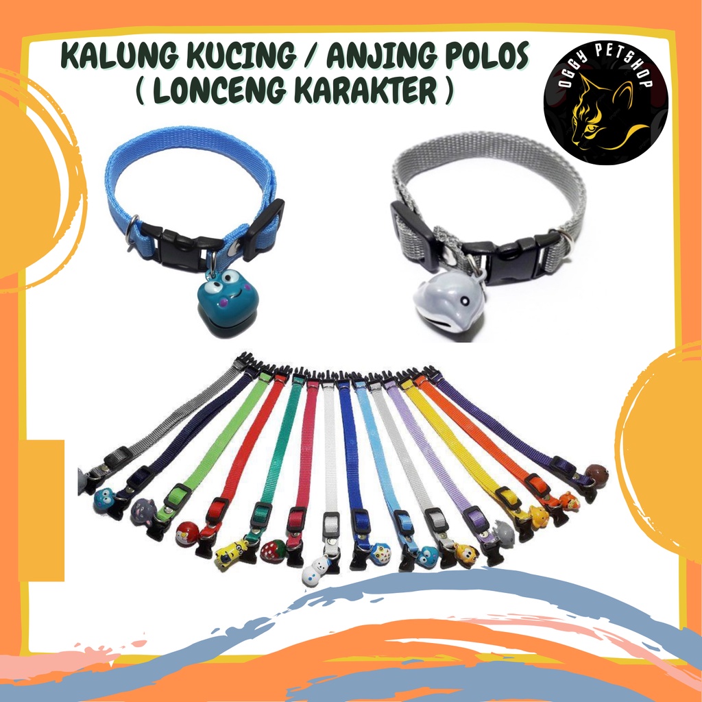 Kalung Kucing Polos Lonceng Karakter