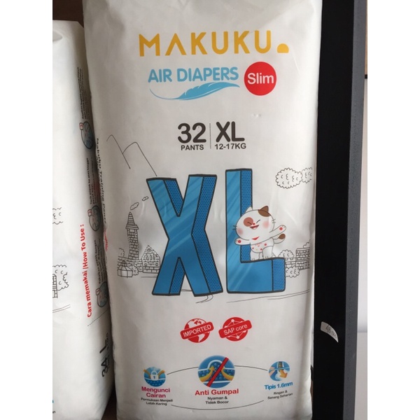 MAKUKU AIR DIAPERS SLIM XL32