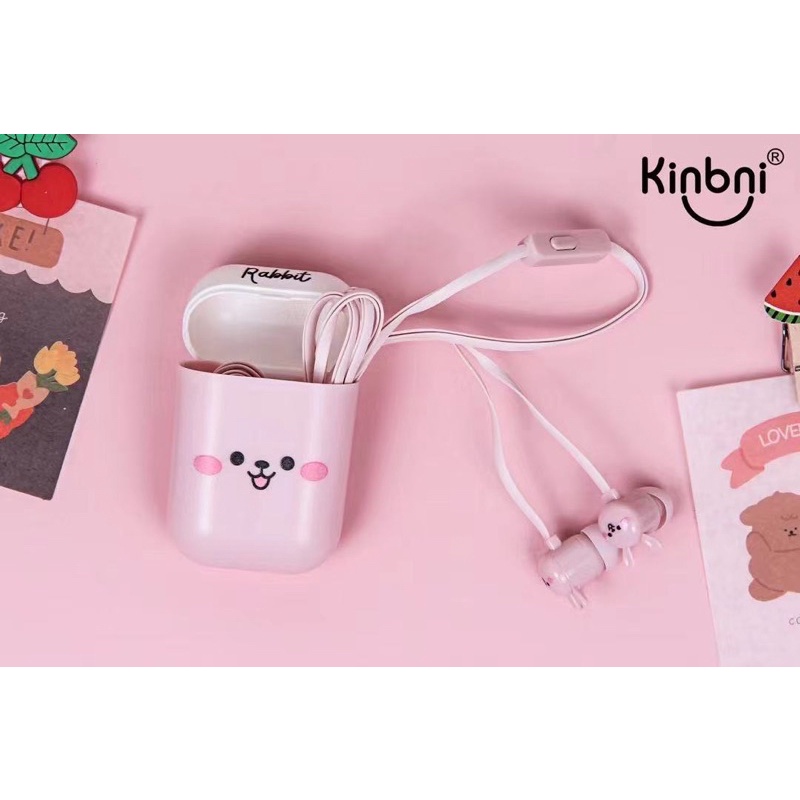 [KN-3061] Set Headset Earphone LOVELY KARTUN IMUT CUTE &amp; LUCU / Wadah Earphone Karakter Cartoon