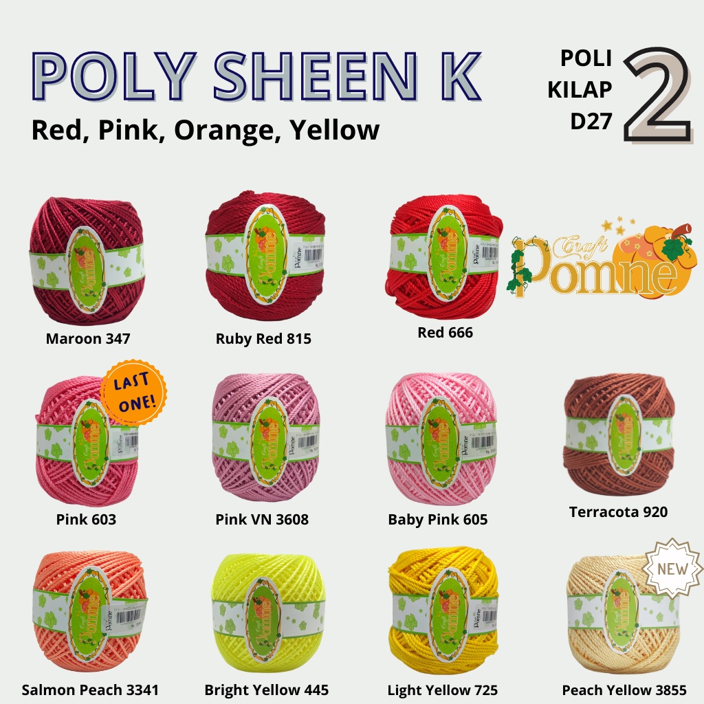 Benang Rajut Poly Sheen K (Poli Kilap) Poliester - PART 2