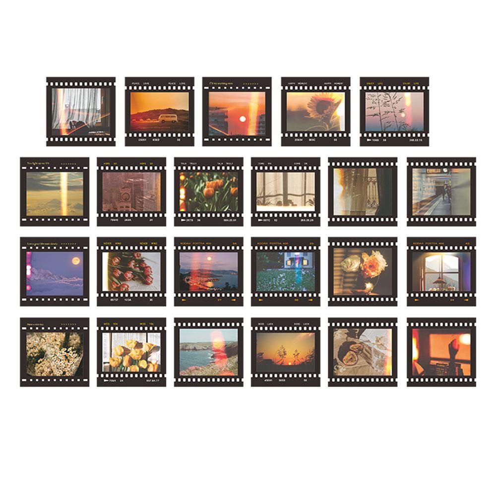 Chookyy 46 Pcs Stiker DIY Telepon Sunset Bunga Label Diary Retro Kotak Stiker
