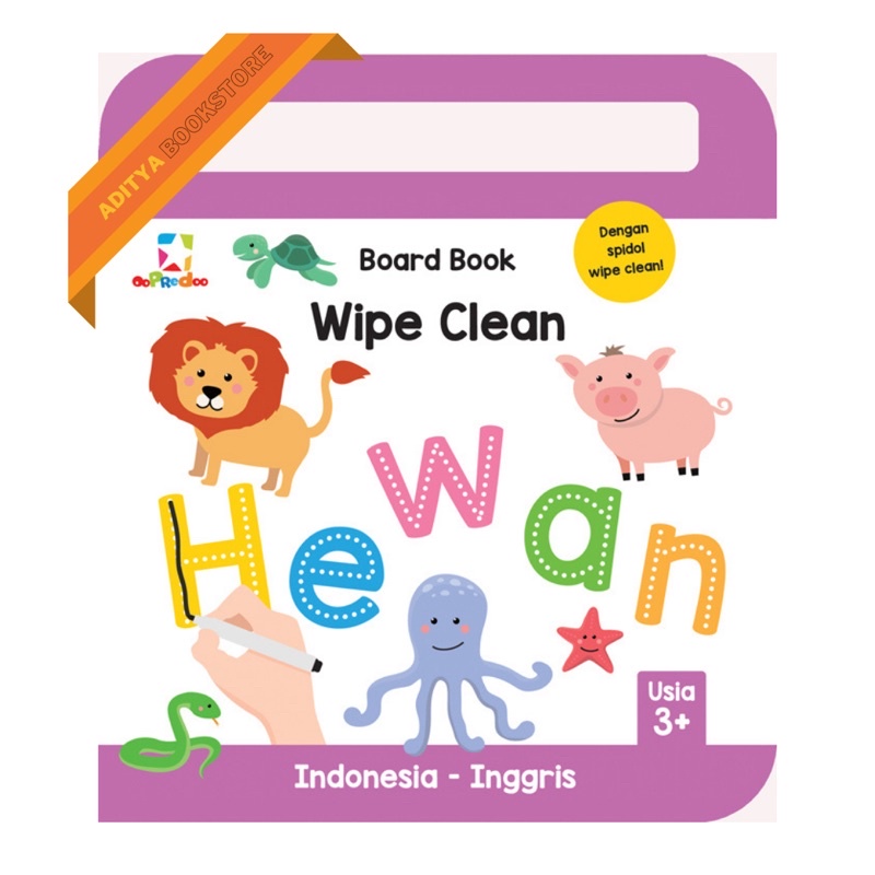 Opredo Board Book Wipe Clean: Hewan