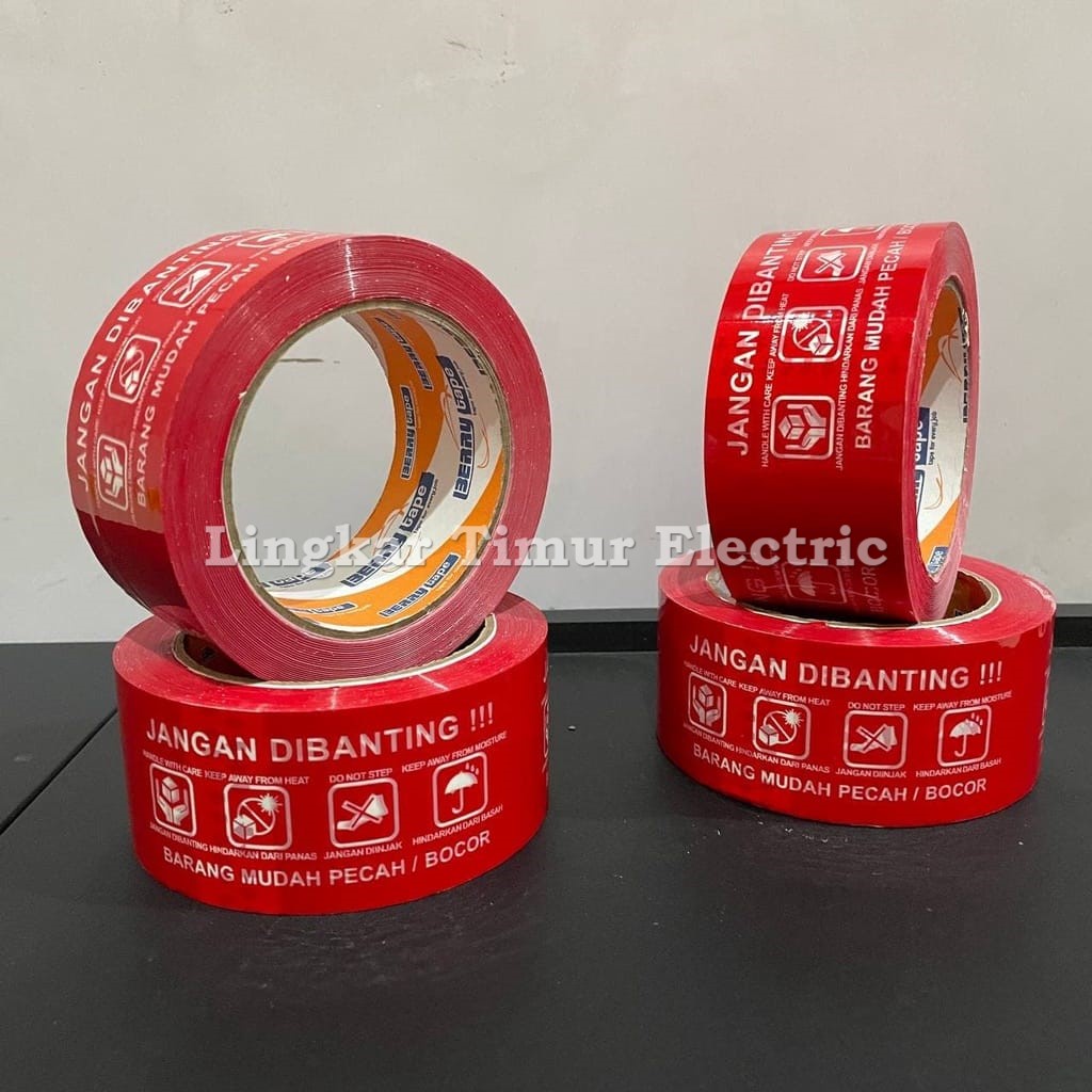 

Isolasi Lakban JANGAN DIBANTING Berry 48mm x 90yard 2inch 50micron Merah