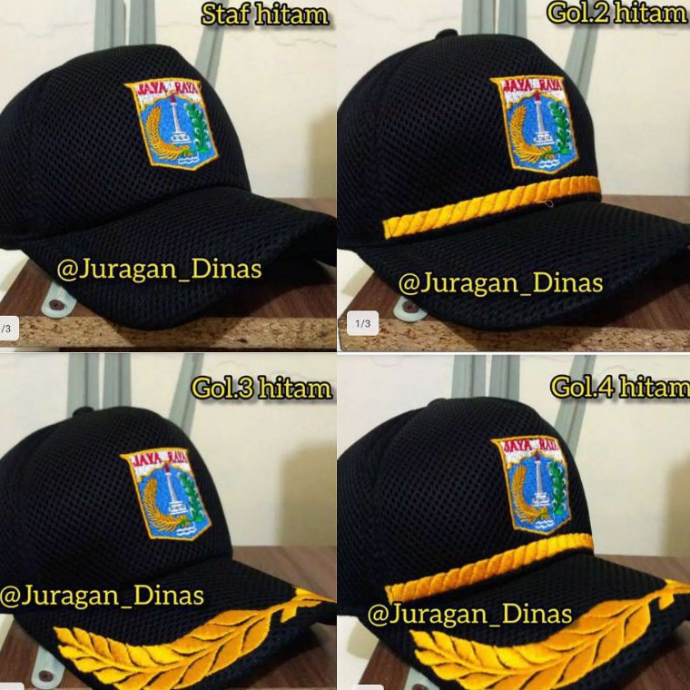 TOPI PNS PEMPROV DKI JAYARAYA HITAM BAHAN JARING DOBEL MESS