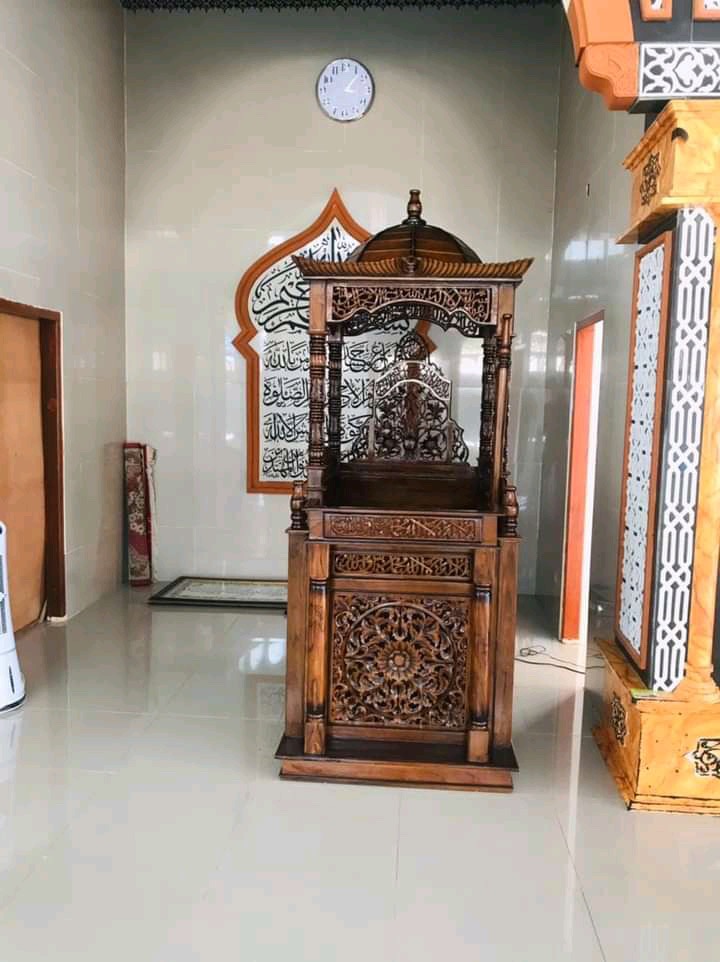 Mimbar Masjid Kayu Jati Asli Ukiran Jepara