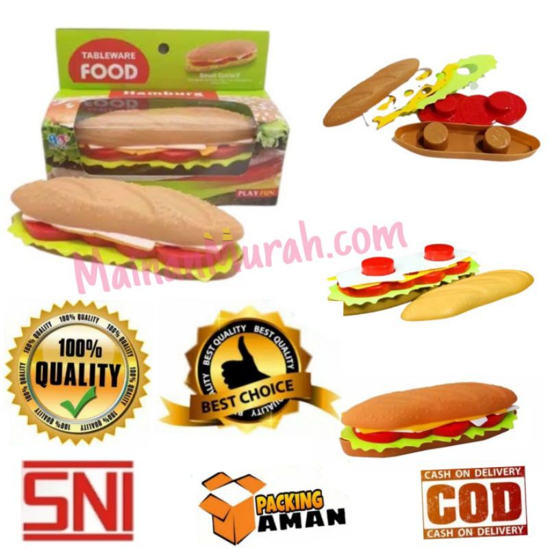 Hotdog Mainan Anak, Sandwich Mainan,Miniatur Hotdog Susun,Gourmet Infinite d Fun