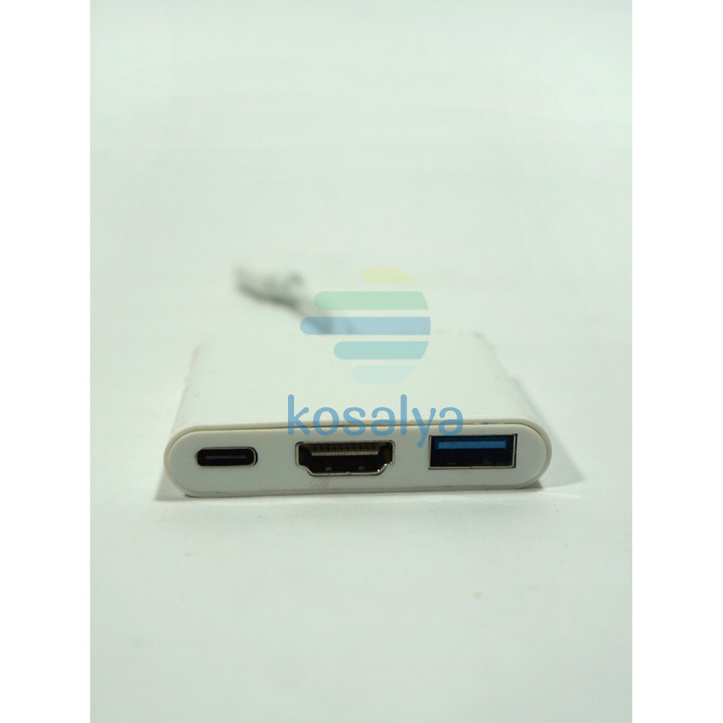 Kabel Konverter Converter Adapter 3in1 USB Type C ke USB 3.0, Type-C dan HDMI TIpe C To C Female