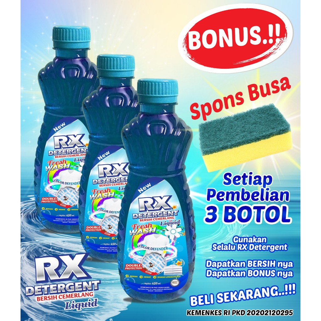 Sale Deterjen Sabun Cuci Baju Fresh RX Detergent Gratis Sikat Sponge