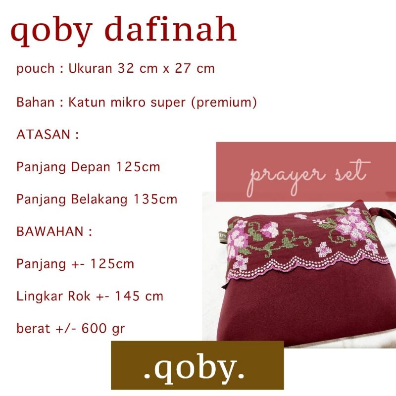 QOBY PRAYER SET Dafinah Series || Mukena Setelan Cutting Wajah-Dagu