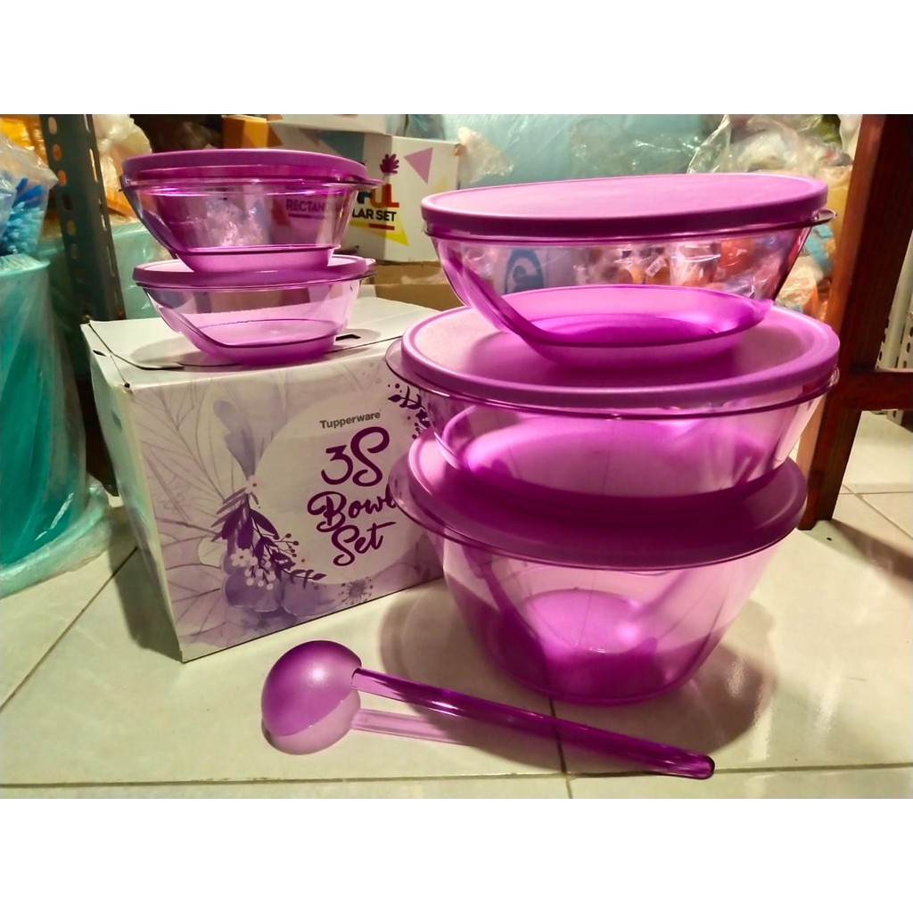 3s bowl set mangkok saji with box tupperware